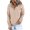 Zipper Solid-Khaki, variant on CEHVOM Womens Hooded Button Collar Drawstring Hoodies Pullover Sweatshirts Casual Long Sleeve Tops Shirts