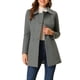thumbnail image 1 of Abrigo largo de invierno de doble botonadura con cuello Peter Pan para mujer Inspire Chic en gris oscuro talla L, 1 of 6