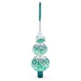thumbnail image 3 of Dimensional Rope and Leaves on White Mouth Blown Glass Tree Topper, 3 of 5