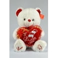 thumbnail image 5 of 9" White Musical Valentines Teddy Bear with Red "I Love You" Heart - Plays Music Melody Cute, 5 of 5