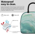 thumbnail image 2 of Insulated Lunch Bag for Women, Floral Print Oxford Fabric Lunch Box, Leakproof Thermal Cooler Tote for Work, School & Picnic, Turquoise Marble Pattern, 2 of 5