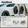 thumbnail image 3 of AutoShack Front Vented Drilled & Slotted E-Coated Brake Rotors + Calipers 4-PC Brake Kit Replacement for 2013-2016 Dodge Grand Caravan 2013-2016 Chrysler Town & Country ShadowGuard 11.89" (302 mm), 3 of 5