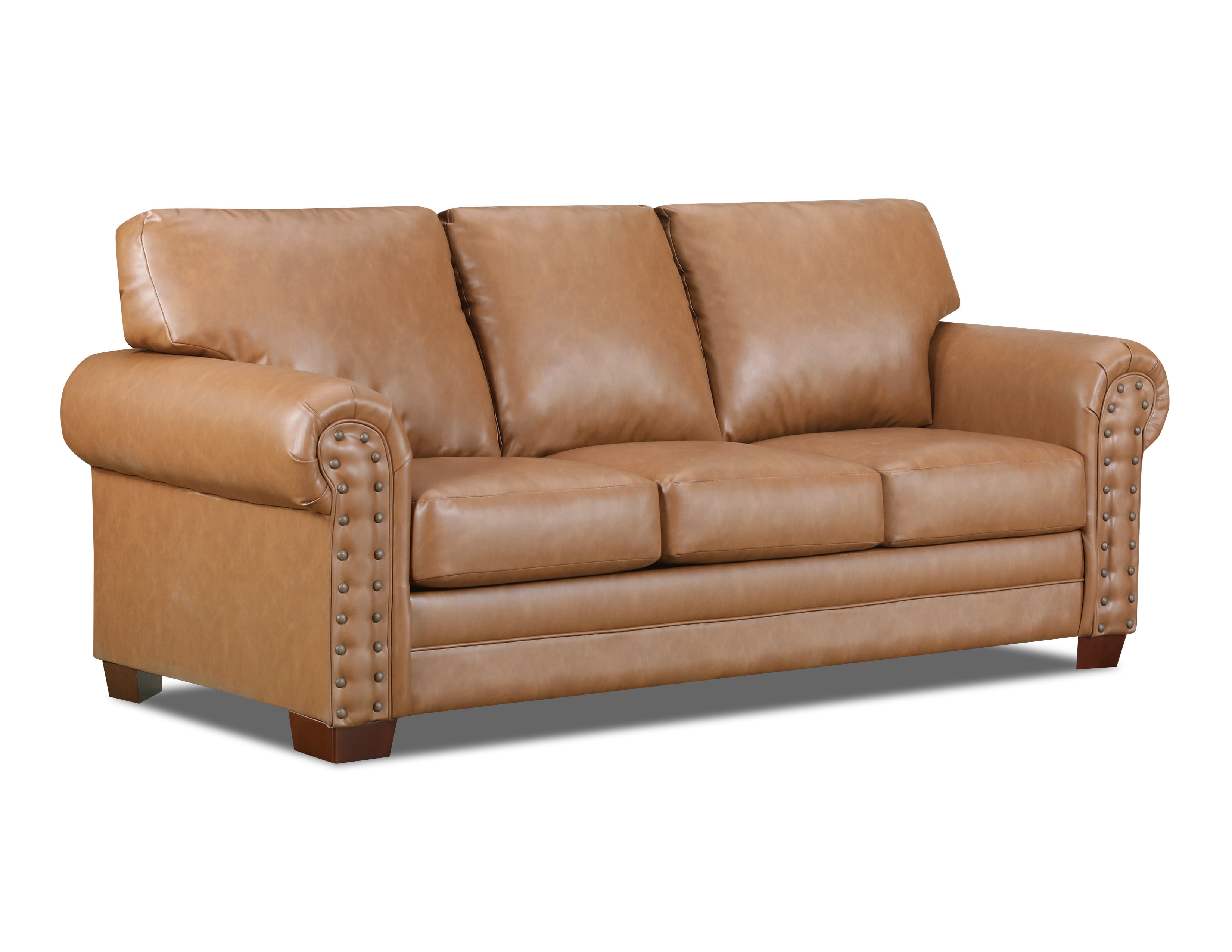 American Furniture Classics Vegan Leather Rolled Arm Sleeper Sofa