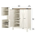 thumbnail image 5 of Dextrus Farmhouse Shoe Cabinet with Barn Doors, 5-Tier Wood Shoe Storage Rack Organizer for Entryway/Hallway/Closet, Beige, 5 of 12
