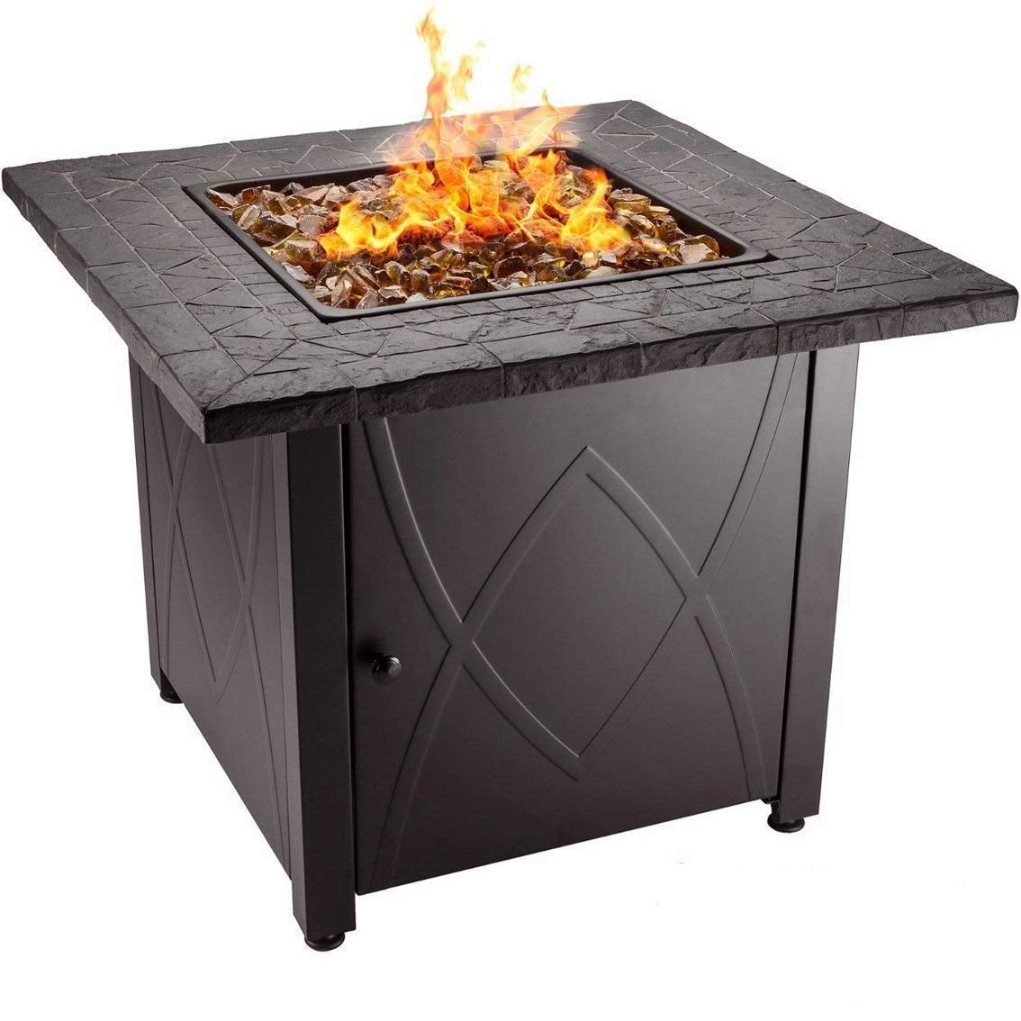 Blue Rhino Outdoor Propane Gas Fire Pit (Copper Fireglass)