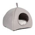 thumbnail image 4 of Portable Cat House, Pet Bed Kennel, Nest, Warm Cushion, Washable, Plush for Puppy Winter Indoor grey, 4 of 10