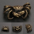 thumbnail image 6 of Brass Crab Statue Miniature Figurines Desktop Ornament Pure Copper Animal Statue, 6 of 8
