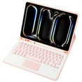 thumbnail image 2 of Touch Bluetooth Keyboard Shockproof Auto Wake / Sleep Cover with Pencil Holder for iPad 10.2 9th 2021 8th 7th Pink, 2 of 5