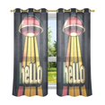 thumbnail image 6 of Yayeee Window Curtains Light Filtering 63"x42" Grommet Panel Pair Home Living Room Decor, Red UFO, 6 of 7