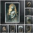 thumbnail image 2 of Dark Academia Art Crow Cuervo's Call póster impresiones para sala de estar, decoración del hogar, bruja gótica, Gato Negro, pintura en lienzo, arte de pared, 2 of 4