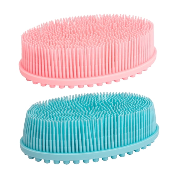 DNC Silicone Body Scrubber, Silicone Loofah, Bath Body Brush for Shower 2 Pack