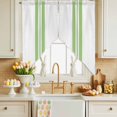 thumbnail image 2 of St. Patrick's Swag Kitchen Curtain Valances, Day Green Stripe Minimalism Style Rod Pocket Curtains Window Treatment Decor Valances for Bedroom Bathroom, 2 Panels 36 x 63 Inch, 2 of 9