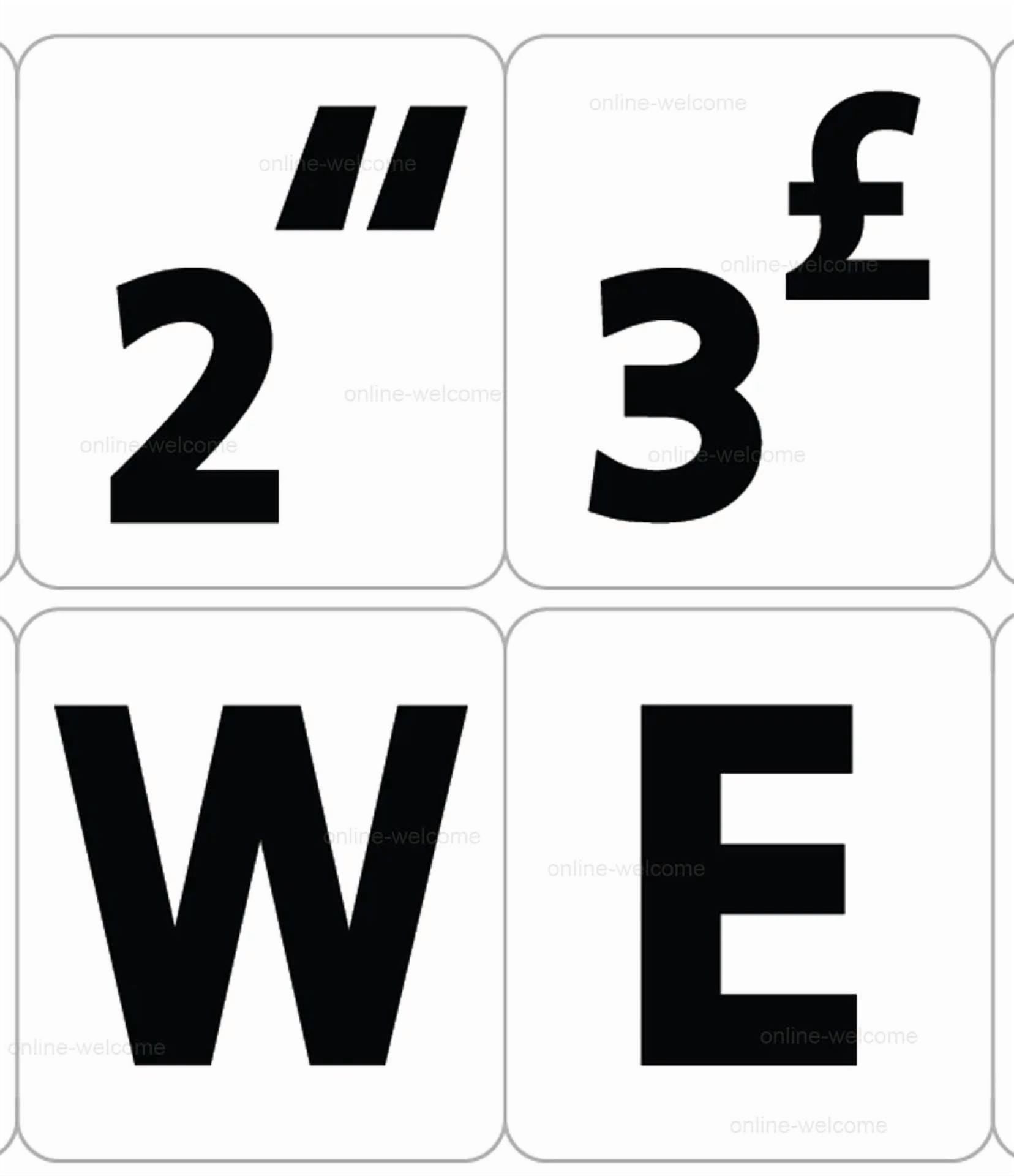 BUTTERFLY- English Uk Large White Letters Keyboard Sticker