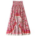 thumbnail image 7 of Tennis Skirts for Women Summer Skirt Boho Floral with Split Low Side Ruffle Swing Style for Women Red S, 7 of 7