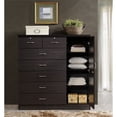 thumbnail image 2 of Pemberly Row Tall 7 Drawer Chest with 2 Locking Drawers in Chocolate, 2 of 5