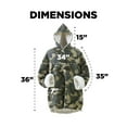 thumbnail image 7 of Reversible Sherpa and Micro-Mink Oversized Wearable Throw Blanket Hoodie, Green Camo Pattern, Unisex One size Fits Most, 7 of 7