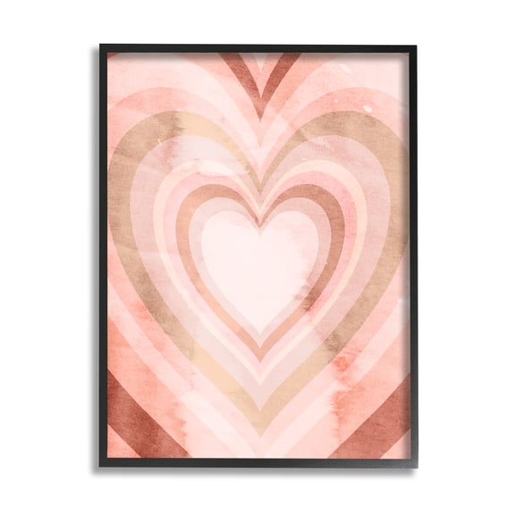 Stupell Home Décor Industries Retro Pink Heart Kaleidoscopic Pop Pattern, 24 x 30, Designed by Daphne Polselli