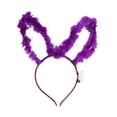 thumbnail image 1 of EeaseMX 1 diadema luminosa con orejas de conejo y plumas LED para fiestas (morado), 1 of 7