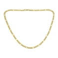 thumbnail image 2 of Bling Jewelry Mens Flat Figaro Link 5MM Necklace & Bracelet Set Gold Tone Stainless Steel, 2 of 5