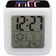 thumbnail image 1 of wonima02 American Flag Made with Hockey Sticks Digital Alarm Clock Cube 7 Colors Clock LED Change Glowing Desk Clocks for Home Decor Funny Print, 1 of 1