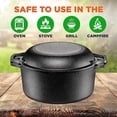 thumbnail image 6 of NutriChef Cast Iron Multi Cooker Pre-Seasoned Non-Stick Double Dutch Stovetop Casserole Cookware, 6 of 7