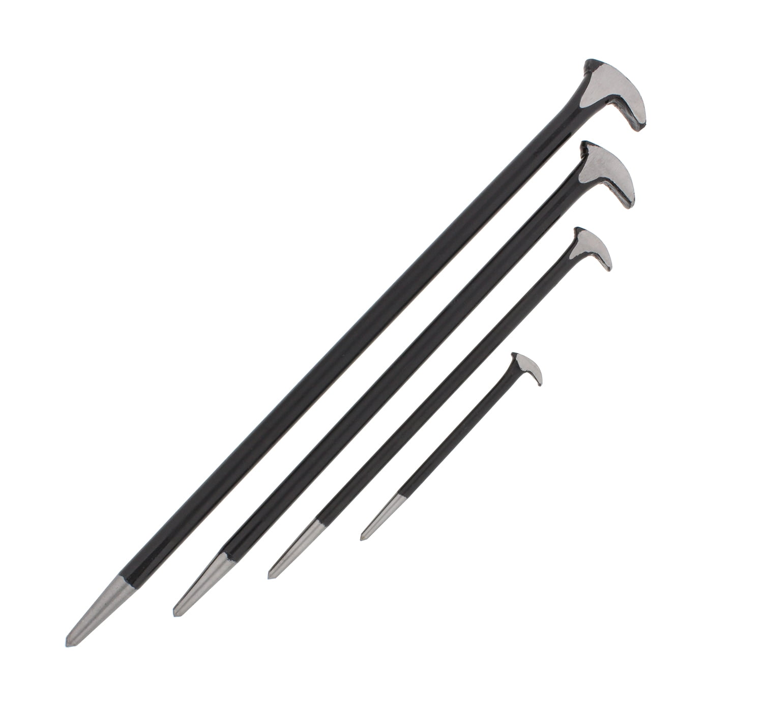 ABN 4 Piece Rolling Head Pry Bar Set 6, 12, 16, and 20 Inch Ladyfoot