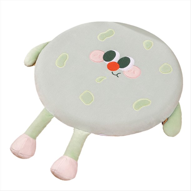 Biscuit Almohada Galleta Redonda de Peluche de Juguete Realista de Alimentos Snack Cojín de Asiento de Juguete de Felpa Prop Regalo Verde