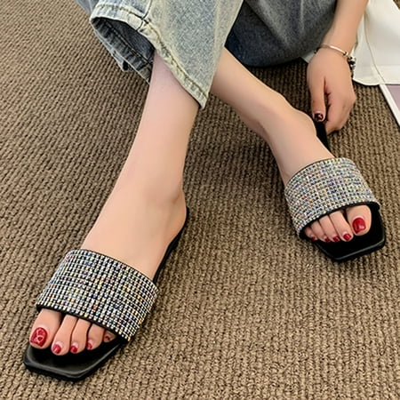 

Women s Ladies Fashion Casual Solid Open Toe Platforms Sandals Beach Shoes Black 6.2969