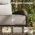 thumbnail image 6 of Giantfurnni 3-Piece Patio Wicker Swivel Rocking Chairs with Side Table Outdoor Rattan Conversation Furniture Patio Bistro Set with 6" Thick Cushions for Porch Garden Deck, Beige, 6 of 11
