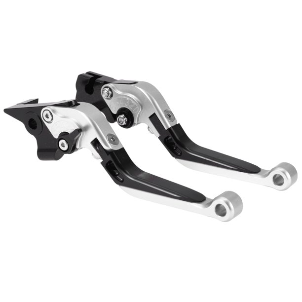 Palancas de freno y embrague largas y cortas para Yamaha MT-07 2014-2022, palanca de freno ajustable de motocicleta, aleación de aluminio, cabeza tono plateado, mango negro
