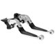 thumbnail image 1 of Palancas de freno y embrague largas y cortas para Yamaha MT-07 2014-2022, palanca de freno ajustable de motocicleta, aleación de aluminio, cabeza tono plateado, mango negro, 1 of 1