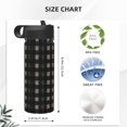 thumbnail image 2 of 18oz Straw Lid Space Bottle 2.9×8.9in Double-Layer Insulated Leak-Proof Bottle Straw Cup Lid Convenient For Carrying Black Houndstooth Vintage Texture_85706_3, 2 of 8