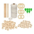 thumbnail image 2 of 3mm Macrame Cord Natural Macrame Rope Macrame Wall Hanging with Wood Bead for DIY Hanger Craft Knitting , 117 Pieces, 2 of 9