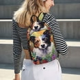 thumbnail image 5 of Bingfone Colorful Flower Dog Print Canvas College Laptop Backpack, Large Capacity Lightweight College Bookbag Casual Daypack-Small, 5 of 5