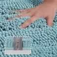 thumbnail image 3 of Non Slip Shaggy Chenille Microfibers Bathroom Rug Aqua Haze Bathroom Mat Extra Long 59 x 20 Kitchen Rugs and Mats, Super Water Absorbent & Soft Washable Bath Rug for Bathroom, Aqua Haze, 3 of 4