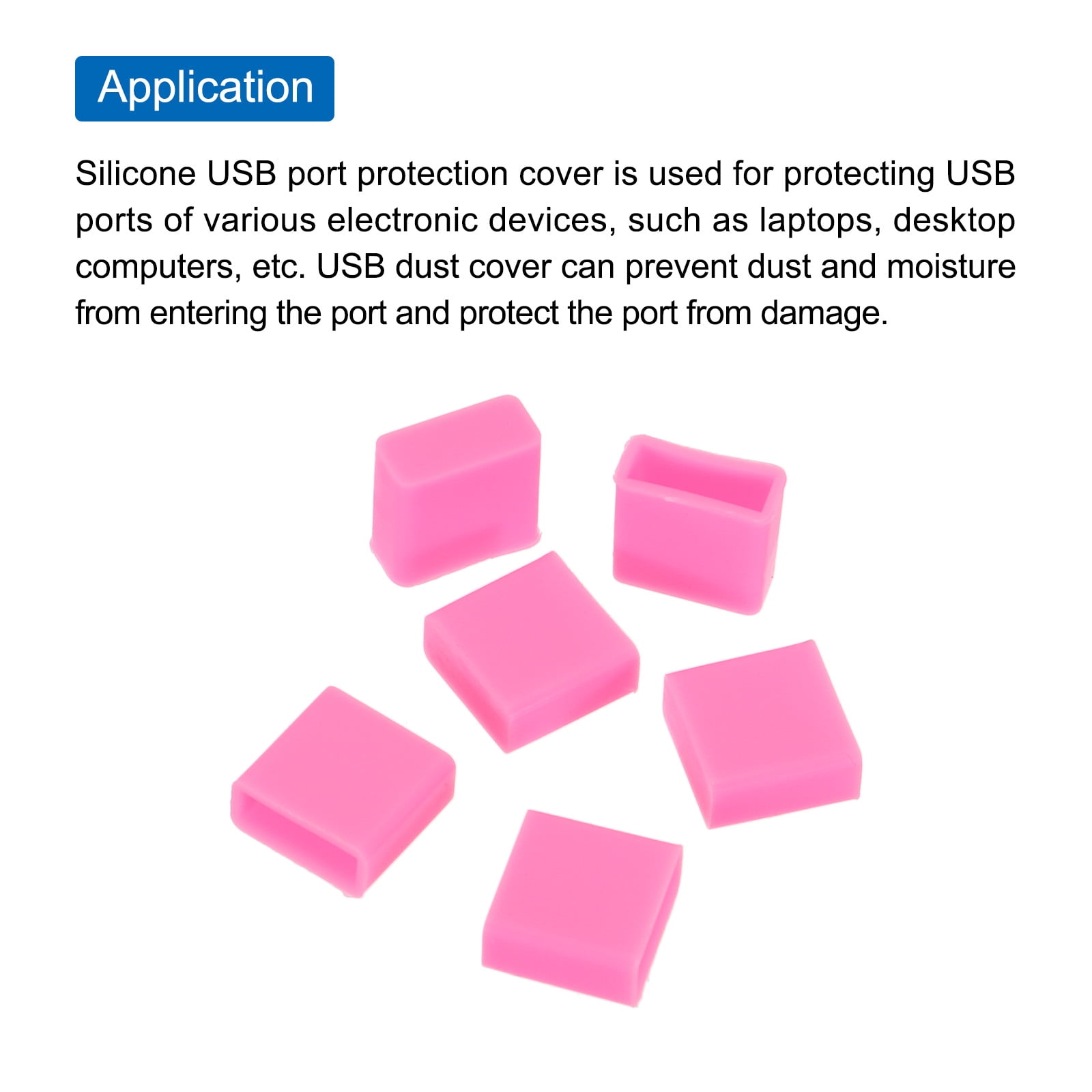 QUARKZMAN Lot De 25 Bouchons Silicone Anti-Poussière Pour Ports USB Type A - Rose Rouge