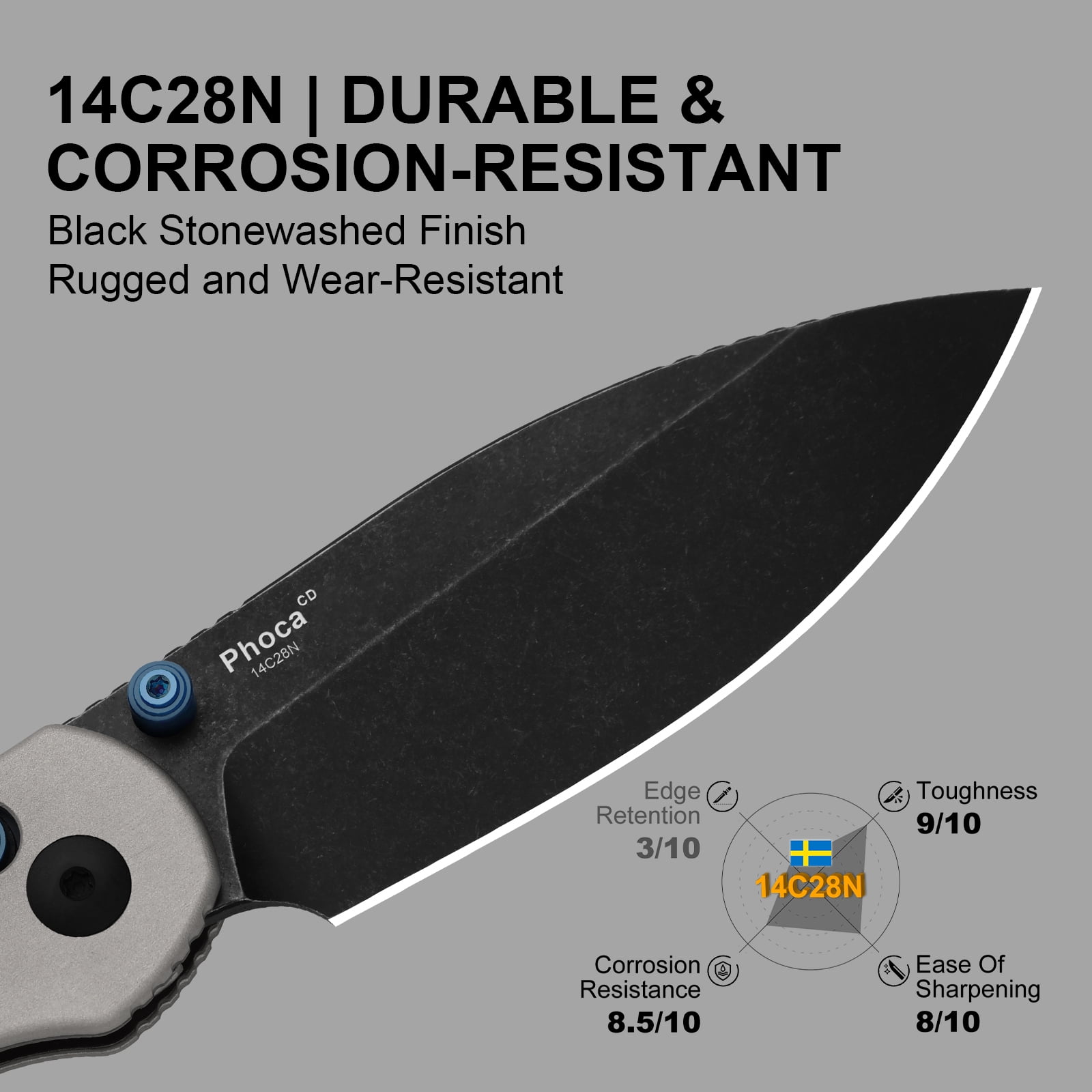 Kizer Phoca CD EDC Folding Pocket Knife 14C28N Blade Aluminum Handle V3781CDA2