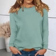 thumbnail image 2 of WTXUE Women's Thermal Base Layer Casual Long Sleeve T-Shirts Round Neck Tunic Tops Basic Tees Shirts Loose Fit Pullover Thermal Shirts Winter Warm Fleece Lined Tops Light Green Xl, 2 of 8