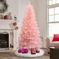 thumbnail image 5 of LuxenHome 6.5Ft Pre-Lit Pink Full Artificial Christmas Tree, 5 of 11
