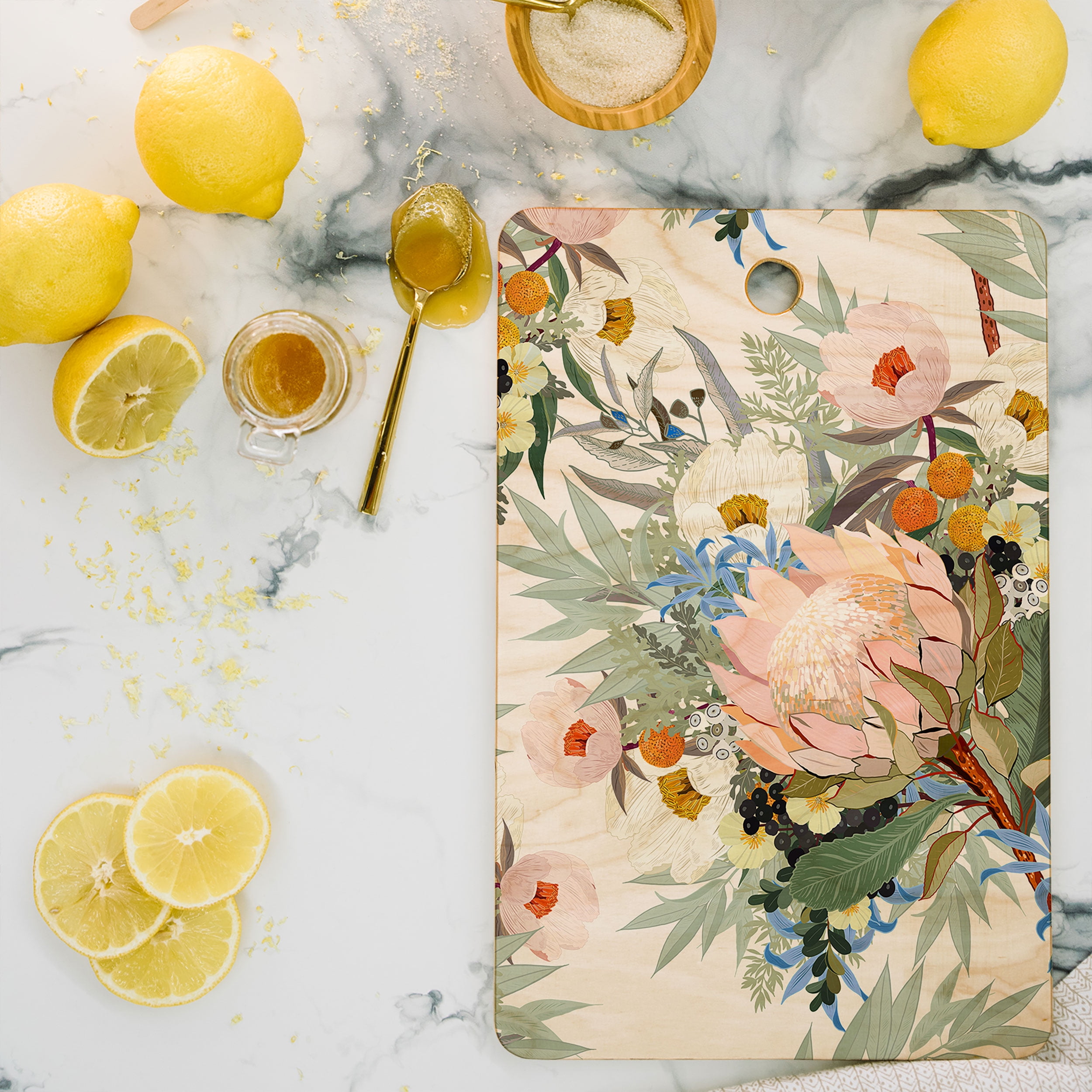 Society6 Iveta Abolina Protea Emmaline Rectangle Cutting Board, 16" x 10.5"