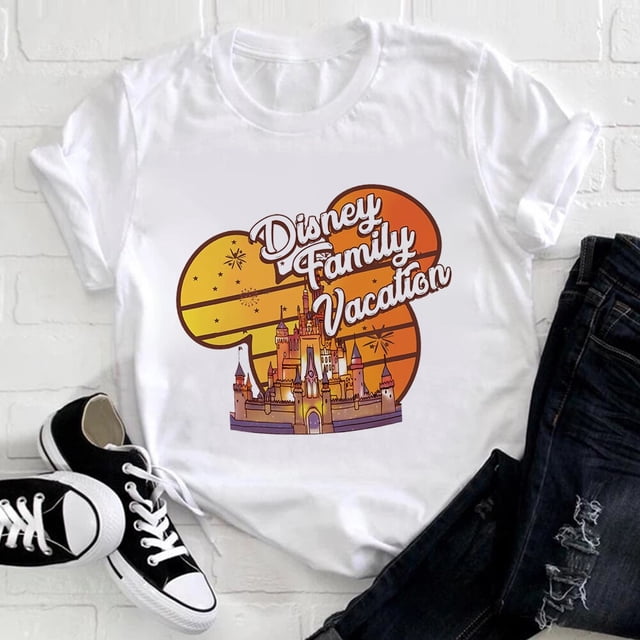 Disney Animal Kingdom Shirt Fashion Mikcey Minnie Print Women's T-shirts Zoo Family Travel Clothes Aesthetic Girls Tops 2023 New3T Gao Jinjia LED