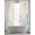 thumbnail image 5 of Blue Seahorse Coastal Sheer Curtains 84 Inch Length 2 Panels for Living Room, Summer Beach Nautical Ocean Coral Vintage Voile Kitchen Curtain Set, Luxury Privacy Drapes Window Treatment for Bedroom, 5 of 7