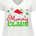 thumbnail image 4 of Inktastic Mommy Claus with Christmas Santa Hat and Snowflakes Women's Plus Size V-Neck T-Shirt, 4 of 5