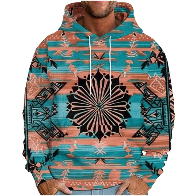 RKSTN Chandails en Molleton pour Hommes Mode Haut Imprimé à Manches Longues Col Rond Haut Imprimé Chemise à Capuche Chandails en Molleton, Vêtements d'Automne
