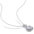 thumbnail image 3 of Everly Women's 1 1/7ct TGW Aquamarine and 1/5ct Tw Diamond White Gold Teardrop Pendant with Chain, 3 of 8