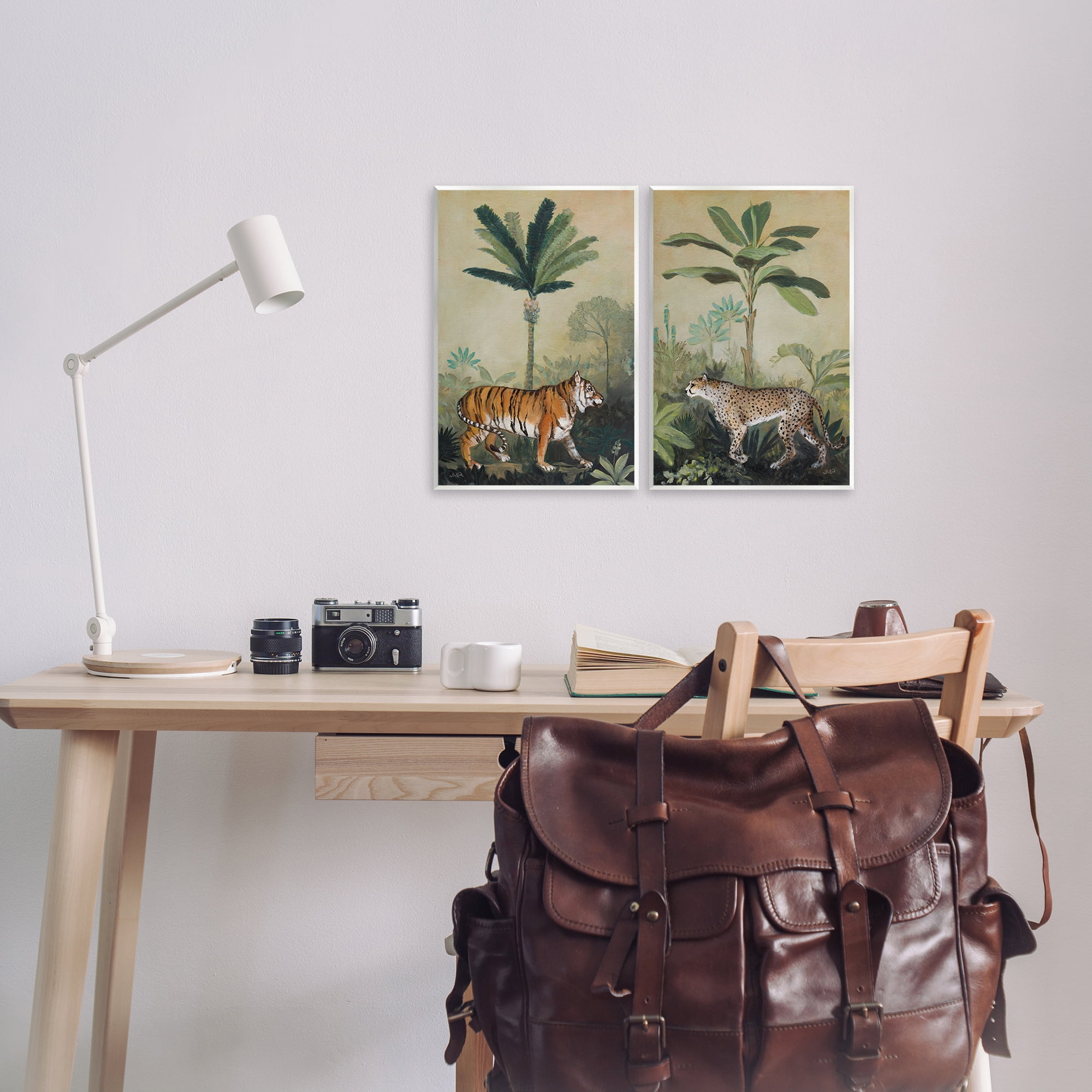 Stupell Industries Tiger Cheetah Jungle Forest Animals Painting Unframed Art Print Wall Art, 10 x 15, Set of 2