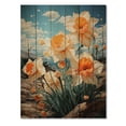 thumbnail image 3 of Designart "Daffodils landscape Dance IV" Floral Print on Natural Pine Wood, 3 of 5