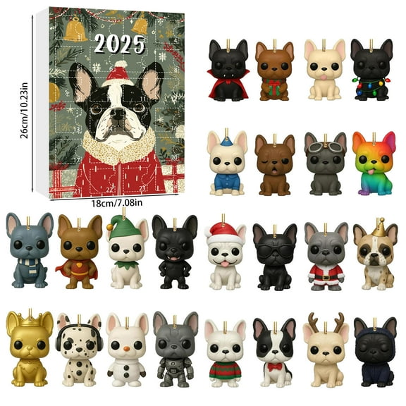 Beautynvta Christmas Advent Calendar 2025,Christmas Countdown Calendars,24 Days of Xmas Surprises, with Cute Small Dog Pendant for Adult Teens, Xmas Gifts