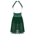 thumbnail image 6 of Oyolan Women Sleeveless Glitter Sequins Ballet Dance Dress Gymnastics Leotard Performance Costume Green L, 6 of 7