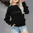 thumbnail image 2 of Tao Tao Kids Girls Boys Casual Crewneck Sweatshirt Letter Graphic Prints Blouses Long Sleeve Tops Cute Pullover Loose Fit For Valentines Day Black 2 Years, 2 of 7